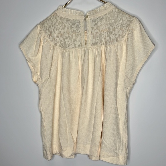 Nwt Madewell Lace Inset Superlight Jacquard Top In Antique Cream Size XL - Picture 6 of 6